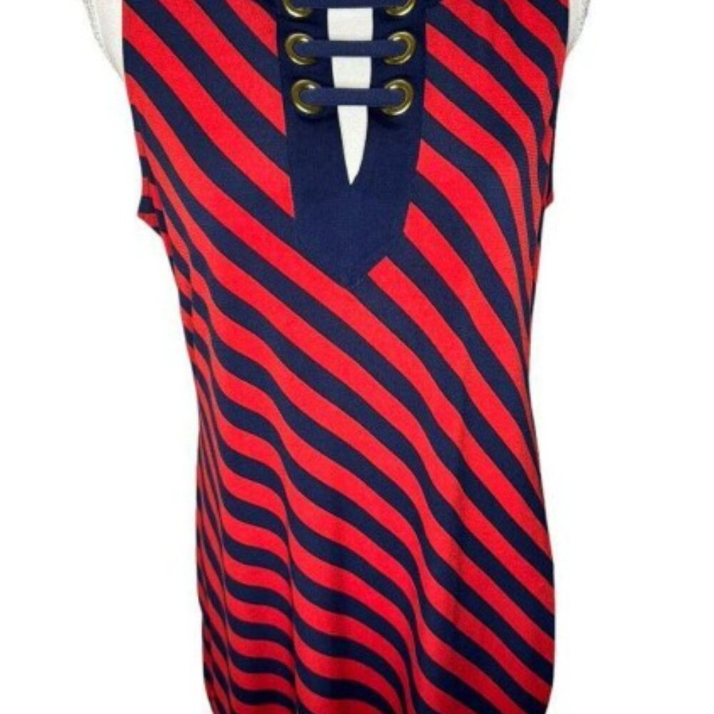 MIchael Kors Women's Top | Red & Navy | Size Large